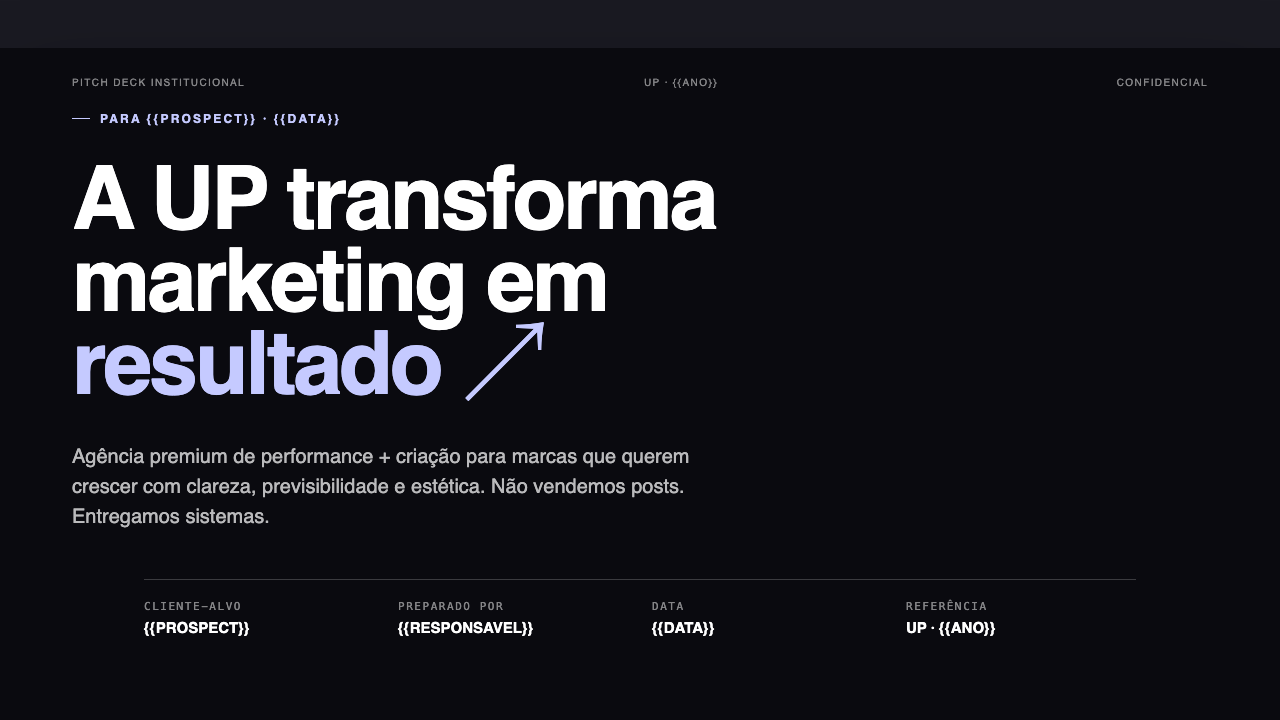 Pitch Deck Institucional UP